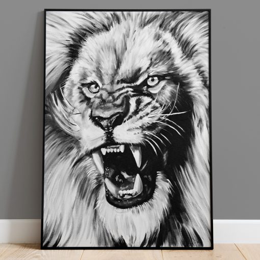 Lejon - Handmålad print